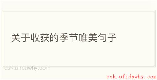 关于收获的季节唯美句子