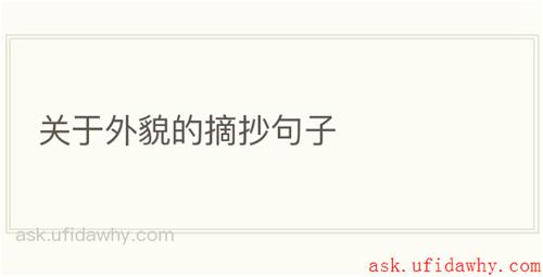 关于外貌的摘抄句子