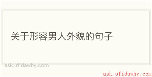 关于形容男人外貌的句子