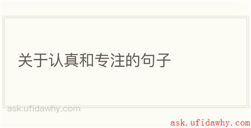 关于认真和专注的句子