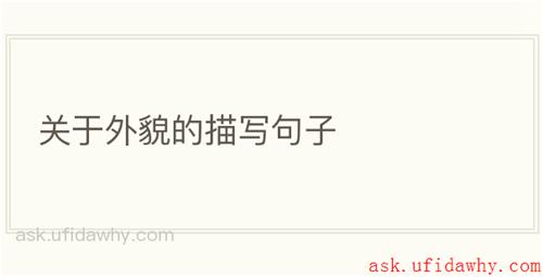 关于外貌的描写句子