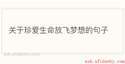 关于珍爱生命放飞梦想的句子