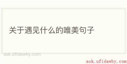 关于遇见什么的唯美句子