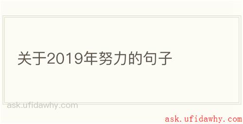 关于2019年努力的句子