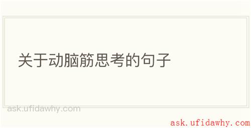 关于动脑筋思考的句子
