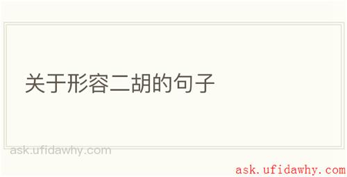 关于形容二胡的句子