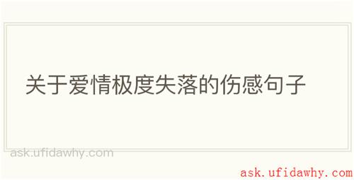 关于爱情极度失落的伤感句子