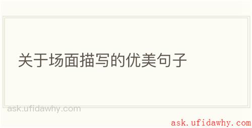 关于场面描写的优美句子