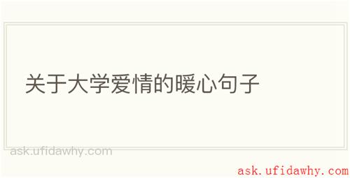 关于大学爱情的暖心句子